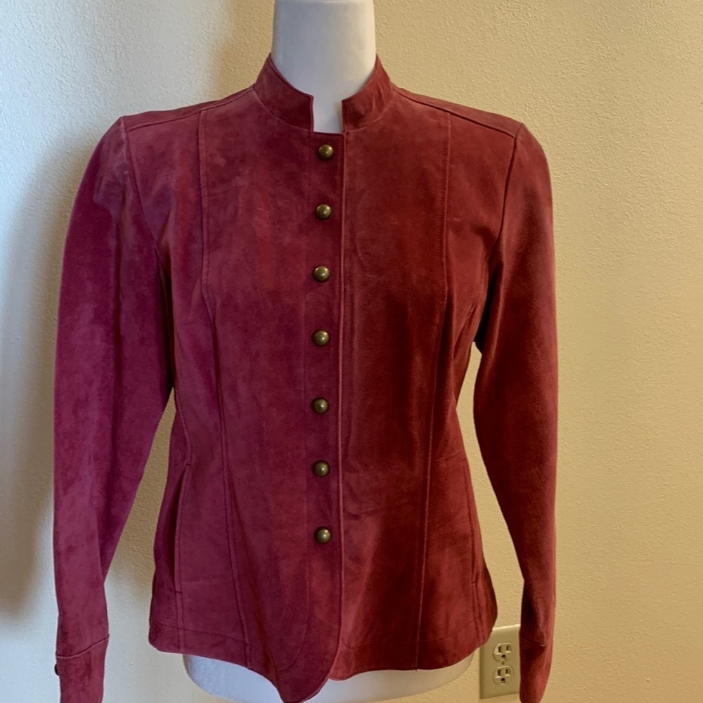 Live A Little Cranberry Suede Jacket size M